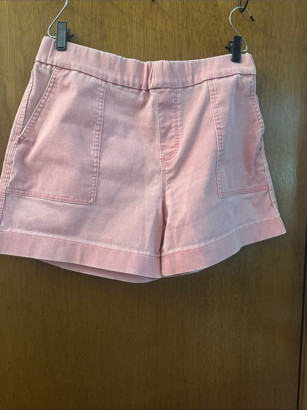 Lee Women's High-Waist Pastel Pink Denim Patch-Pocket Shorts